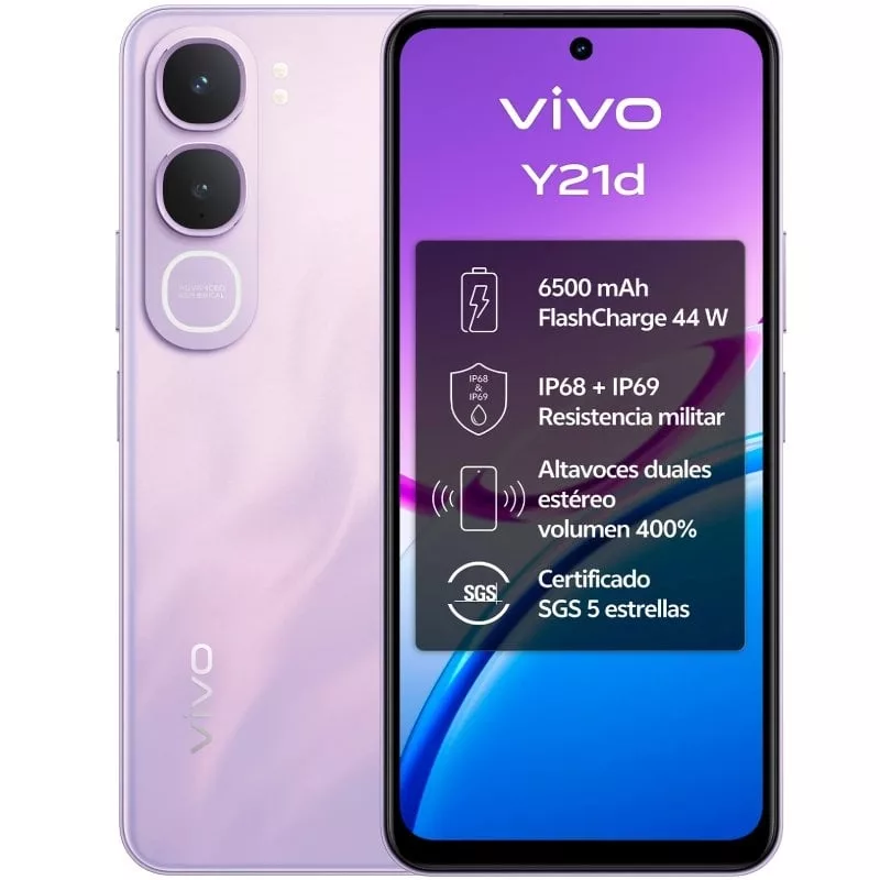 Smartphone Vivo Y21d 4GB/ 128GB/ 6.68’/ Púrpura