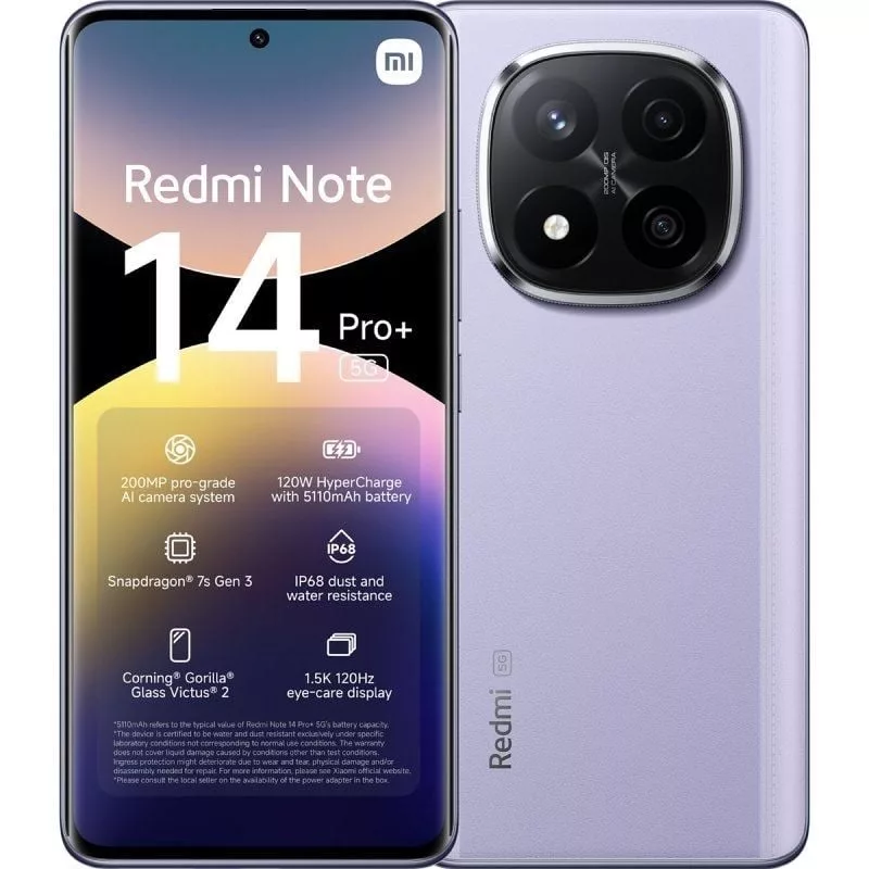 Smartphone Xiaomi Redmi Note 14 Pro+ 12GB/ 256GB/ 6.67’/ 5G/ Púrpura