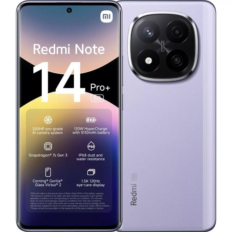 Smartphone Xiaomi Redmi Note 14 Pro+ 8GB/ 256GB/ 6.67’/ 5G/ Púrpura